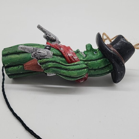 Rustic Country Western Christmas Ornament Cowboy Cactus Figurine Sheriff - Picture 6 of 8